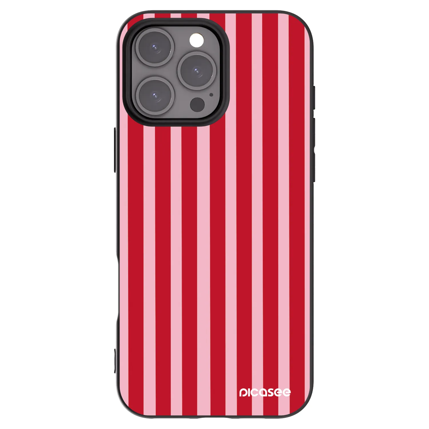 Picasee silikonski črni ovitek za Apple iPhone 16 Pro Max - Lines red