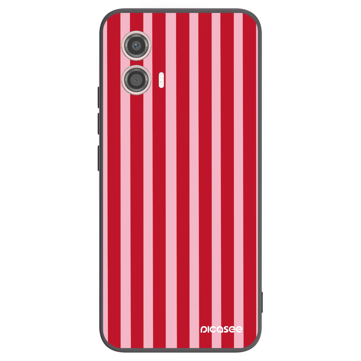 Picasee silikonski črni ovitek za Motorola Moto G53 5G - Lines red