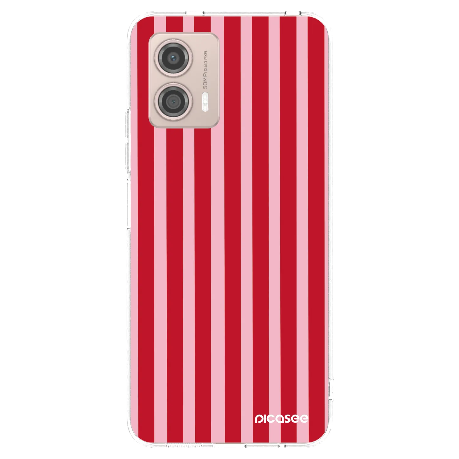 Picasee silikonski prozorni ovitek za Motorola Moto G53 5G - Lines red