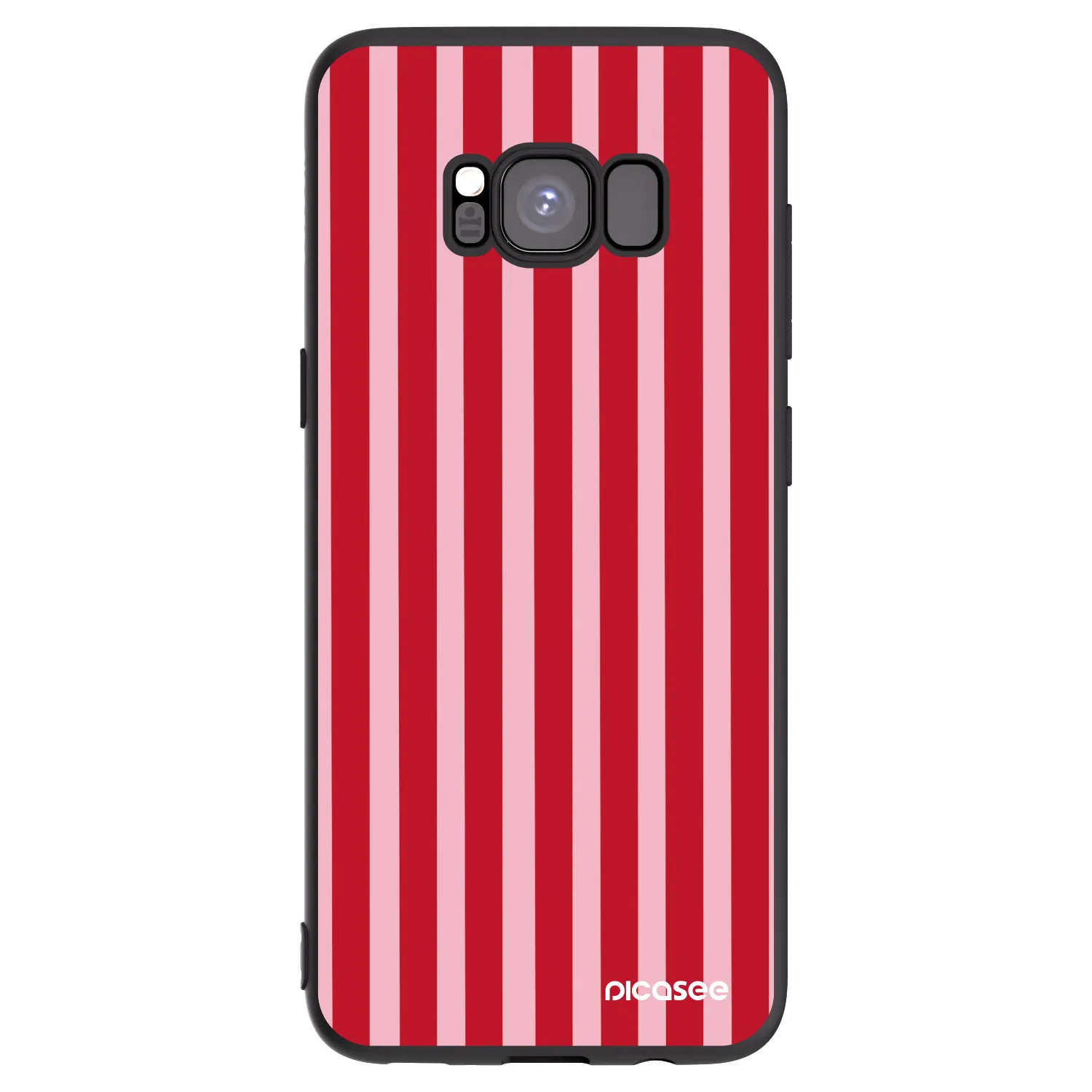 Picasee silikonski črni ovitek za Samsung Galaxy S8 G950F - Lines red
