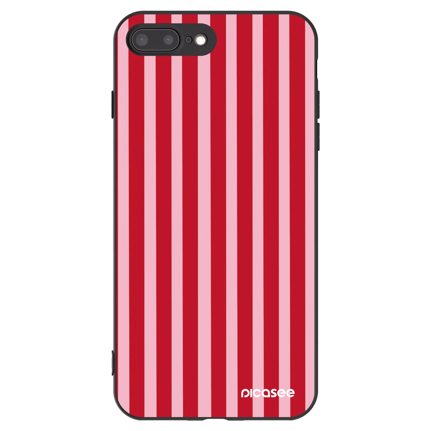 Picasee silikonski črni ovitek za Apple iPhone 8 Plus - Lines red