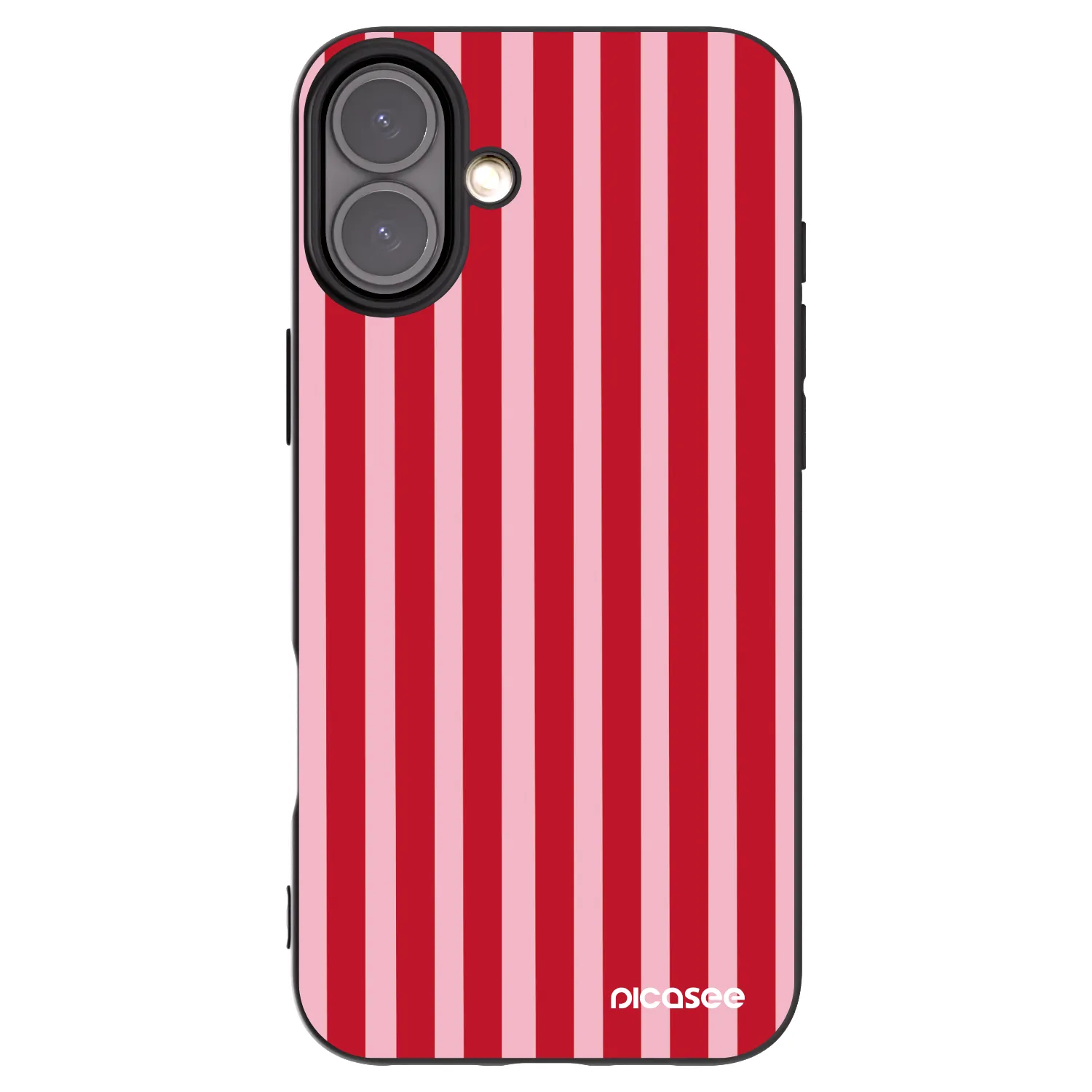 Picasee silikonski črni ovitek za Apple iPhone 16 Plus - Lines red