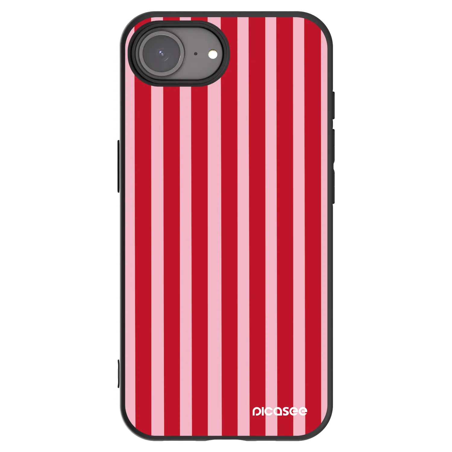 Picasee silikonski črni ovitek za Apple iPhone 16e - Lines red
