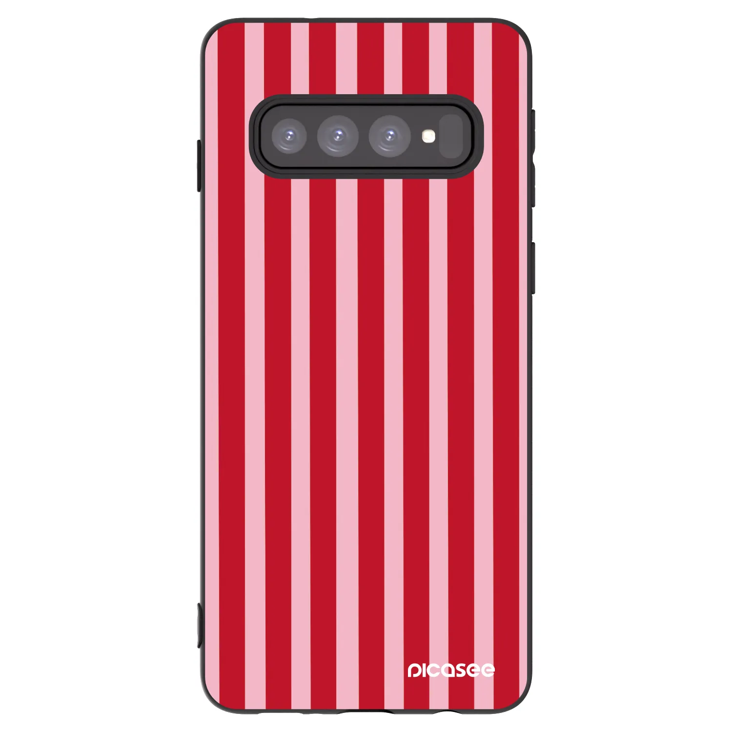 Picasee silikonski črni ovitek za Samsung Galaxy S10 G973 - Lines red