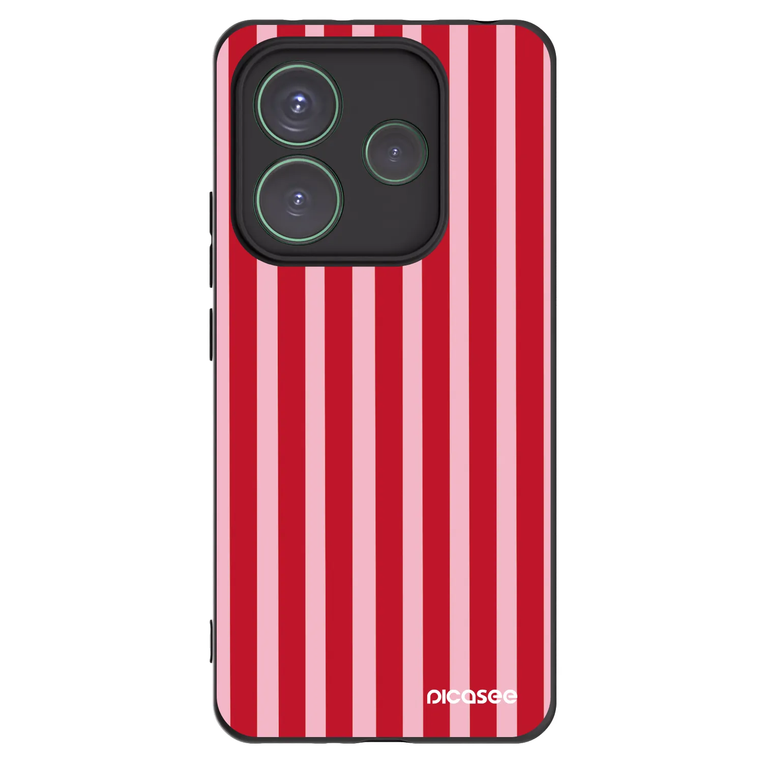 Picasee silikonski črni ovitek za Xiaomi Redmi Note 14 5G - Lines red