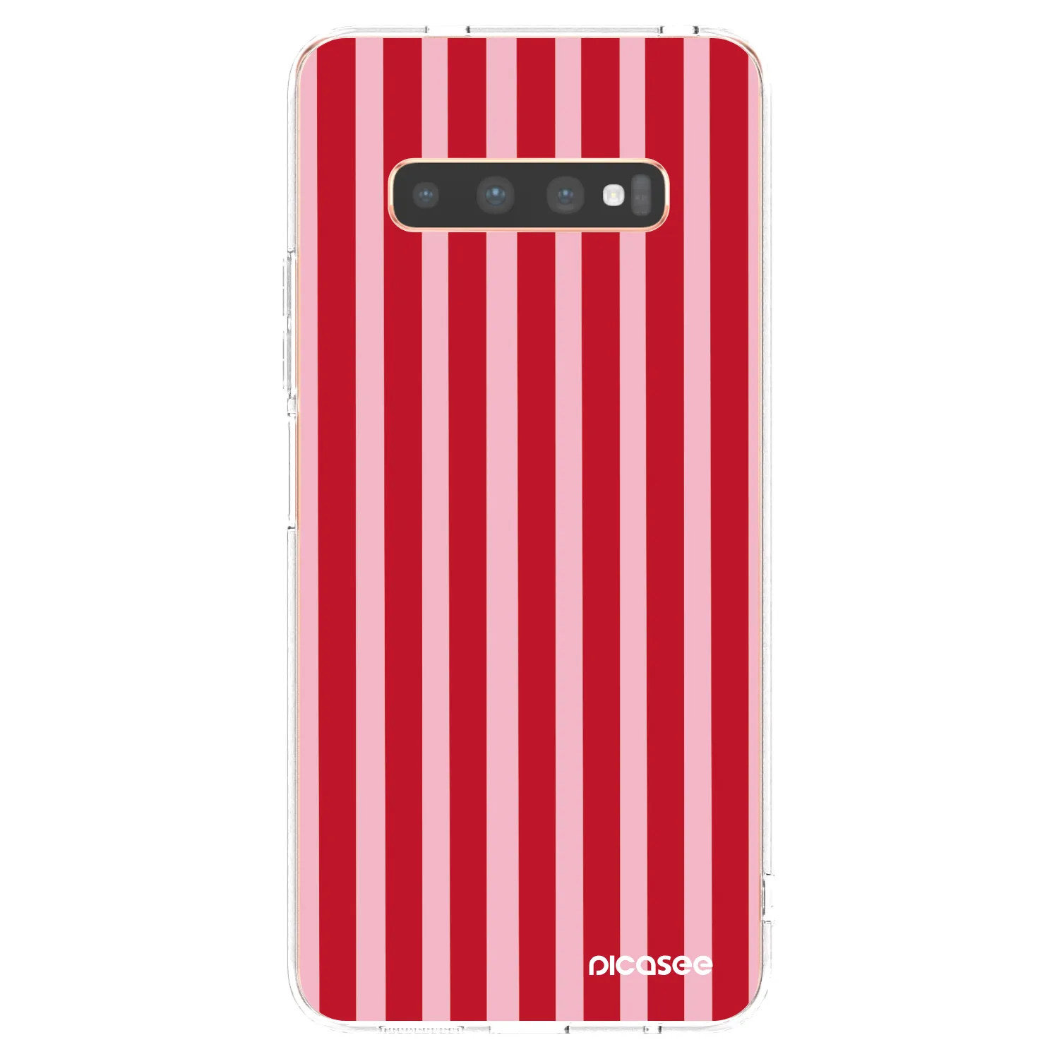 Picasee silikonski prozorni ovitek za Samsung Galaxy S10 Plus G975 - Lines red