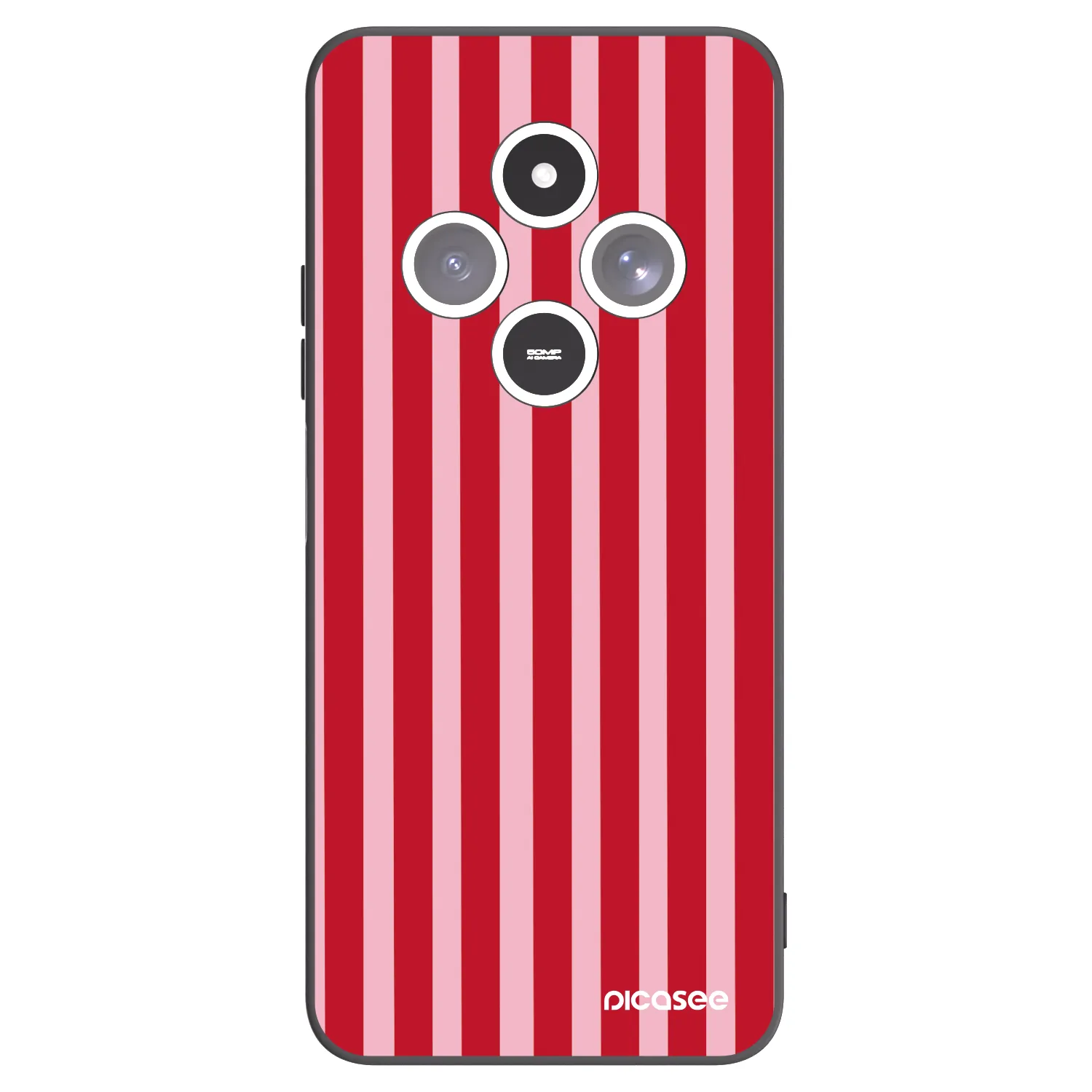 Picasee silikonski črni ovitek za Xiaomi Redmi 14C - Lines red