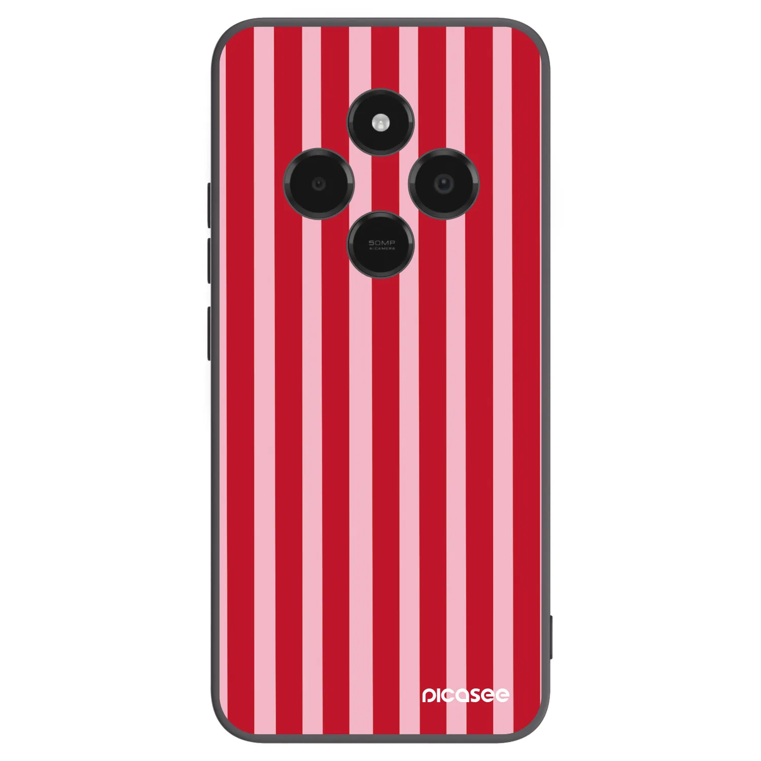 Picasee silikonski črni ovitek za Xiaomi Poco C75 - Lines red