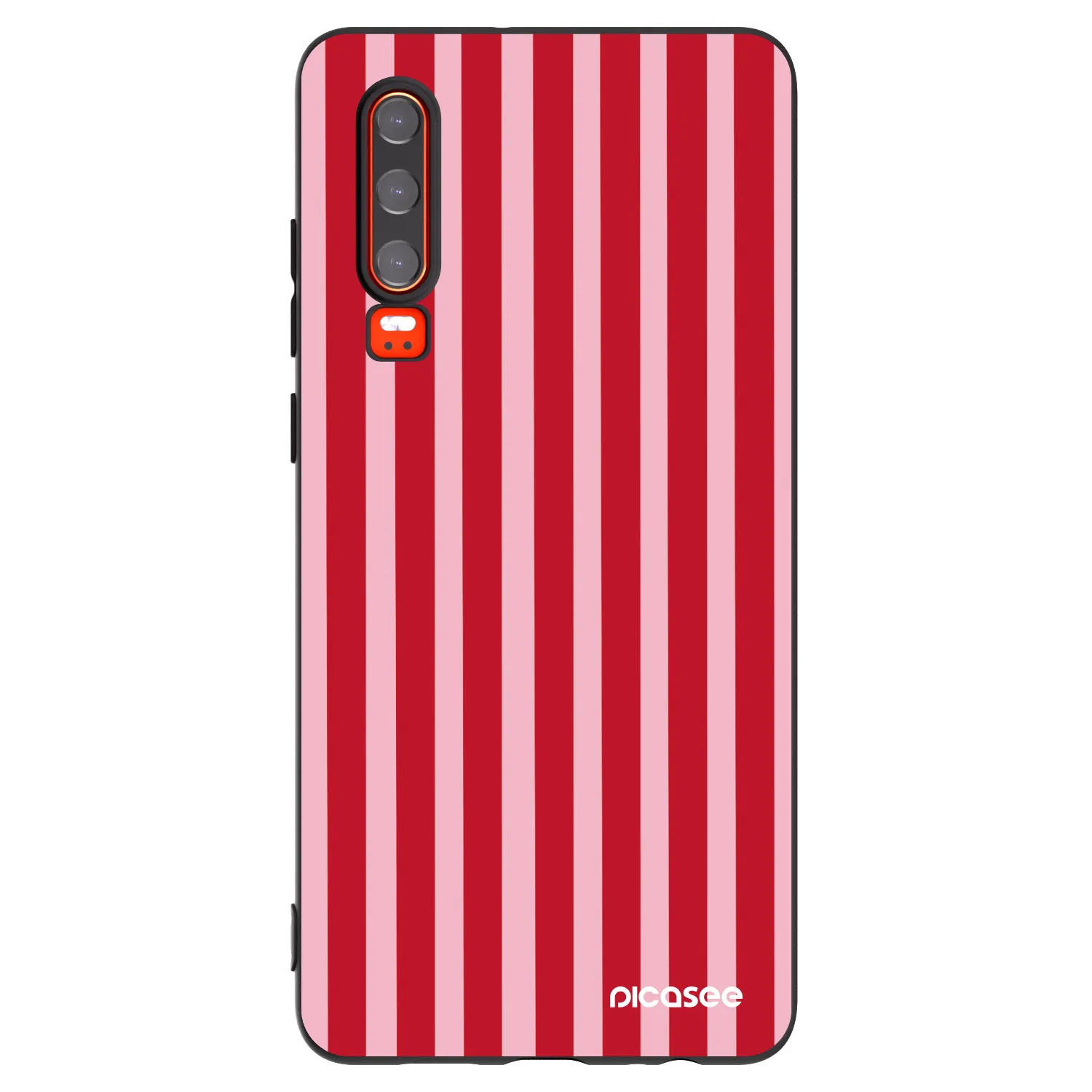Picasee silikonski črni ovitek za Huawei P30 - Lines red