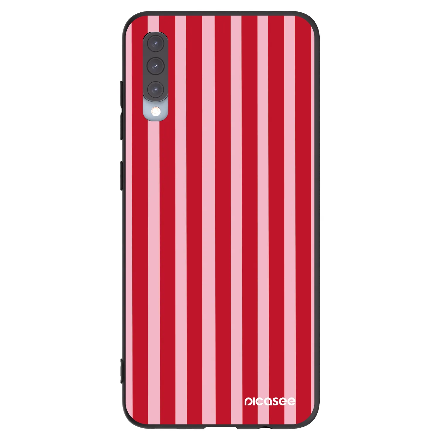 Picasee silikonski črni ovitek za Samsung Galaxy A70 A705F - Lines red