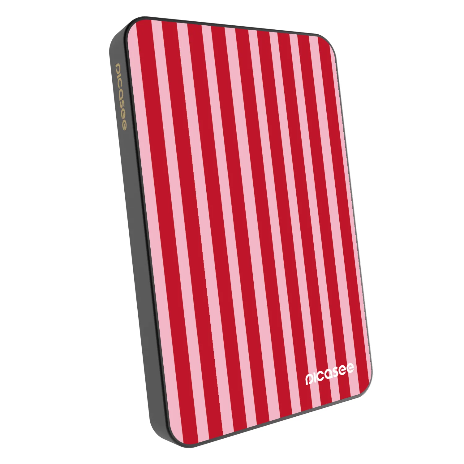Picasee Prenosna baterija z MagSafe 5 000 mAh Siva - Lines red