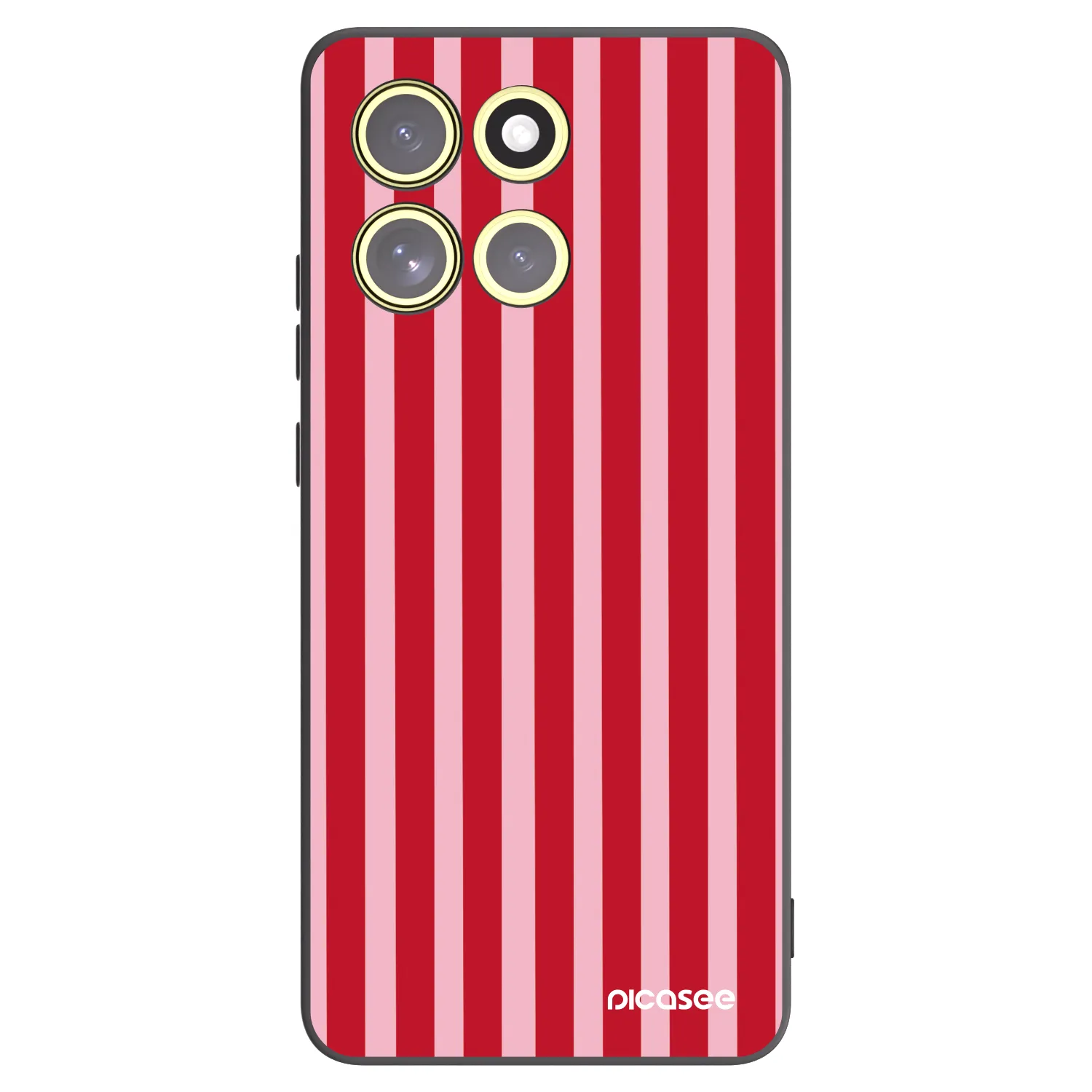 Picasee silikonski črni ovitek za Motorola Moto G86 5G - Lines red