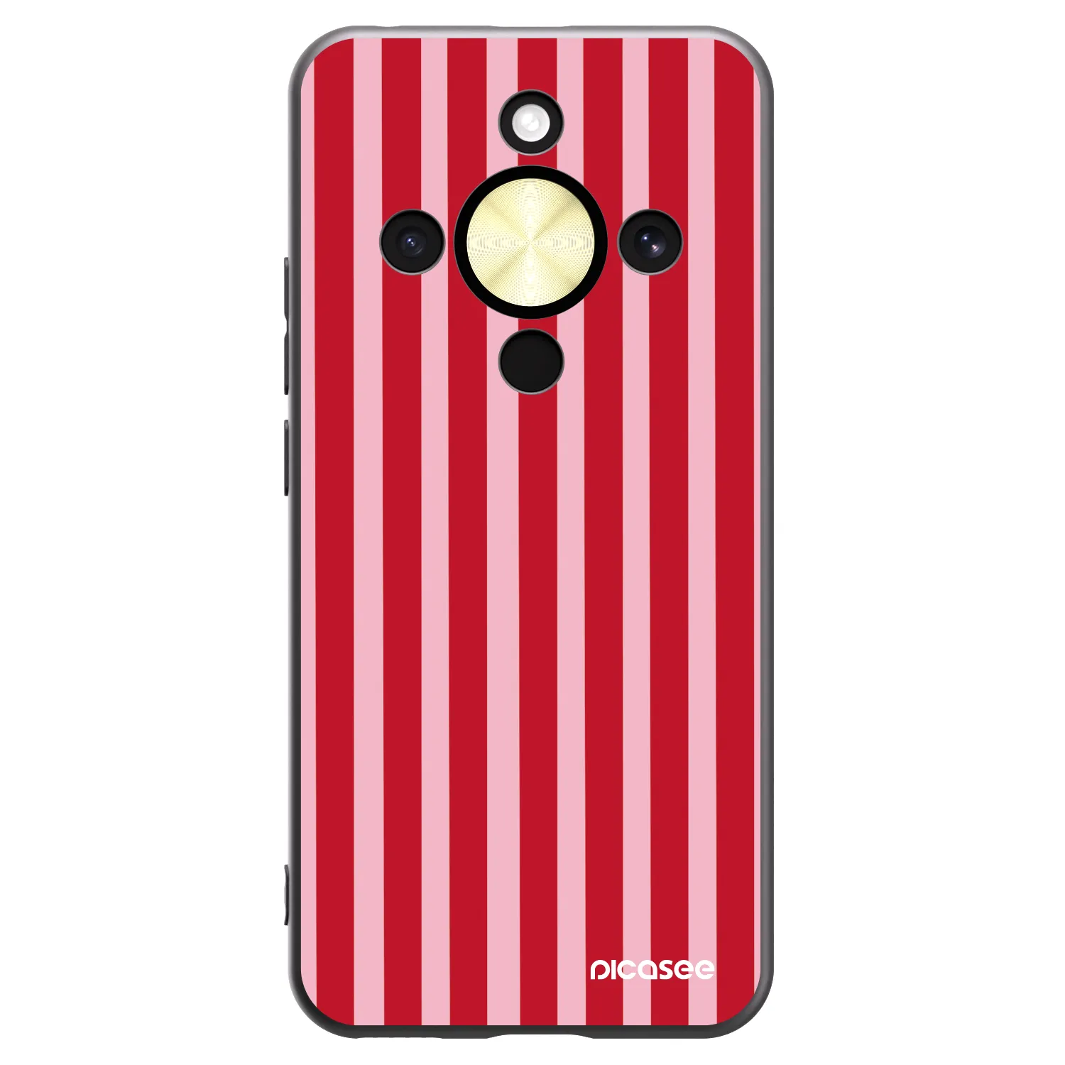 Picasee silikonski črni ovitek za Honor Magic8 Lite 5G - Lines red