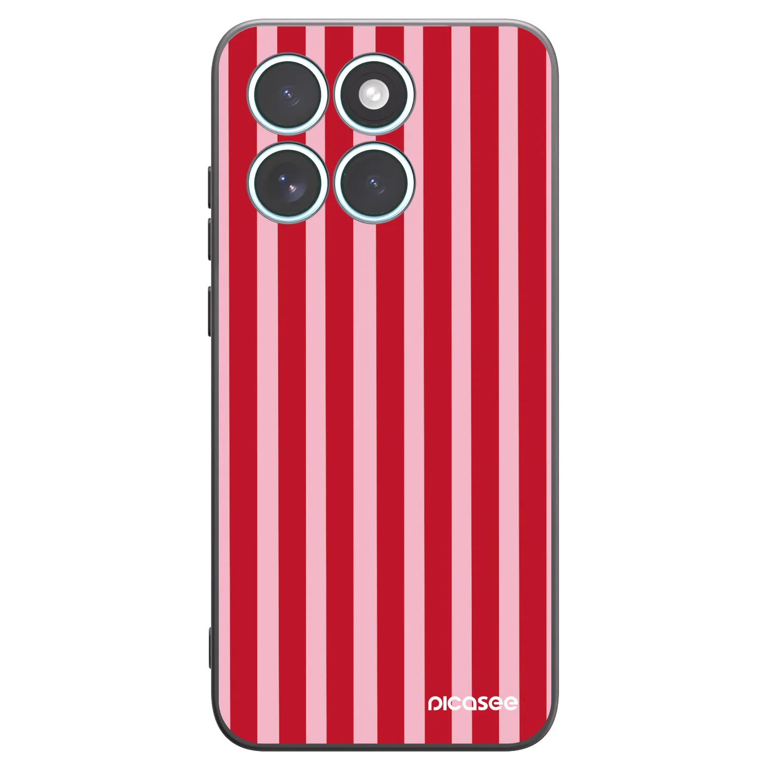 Picasee silikonski črni ovitek za Motorola Edge 70 Fusion - Lines red