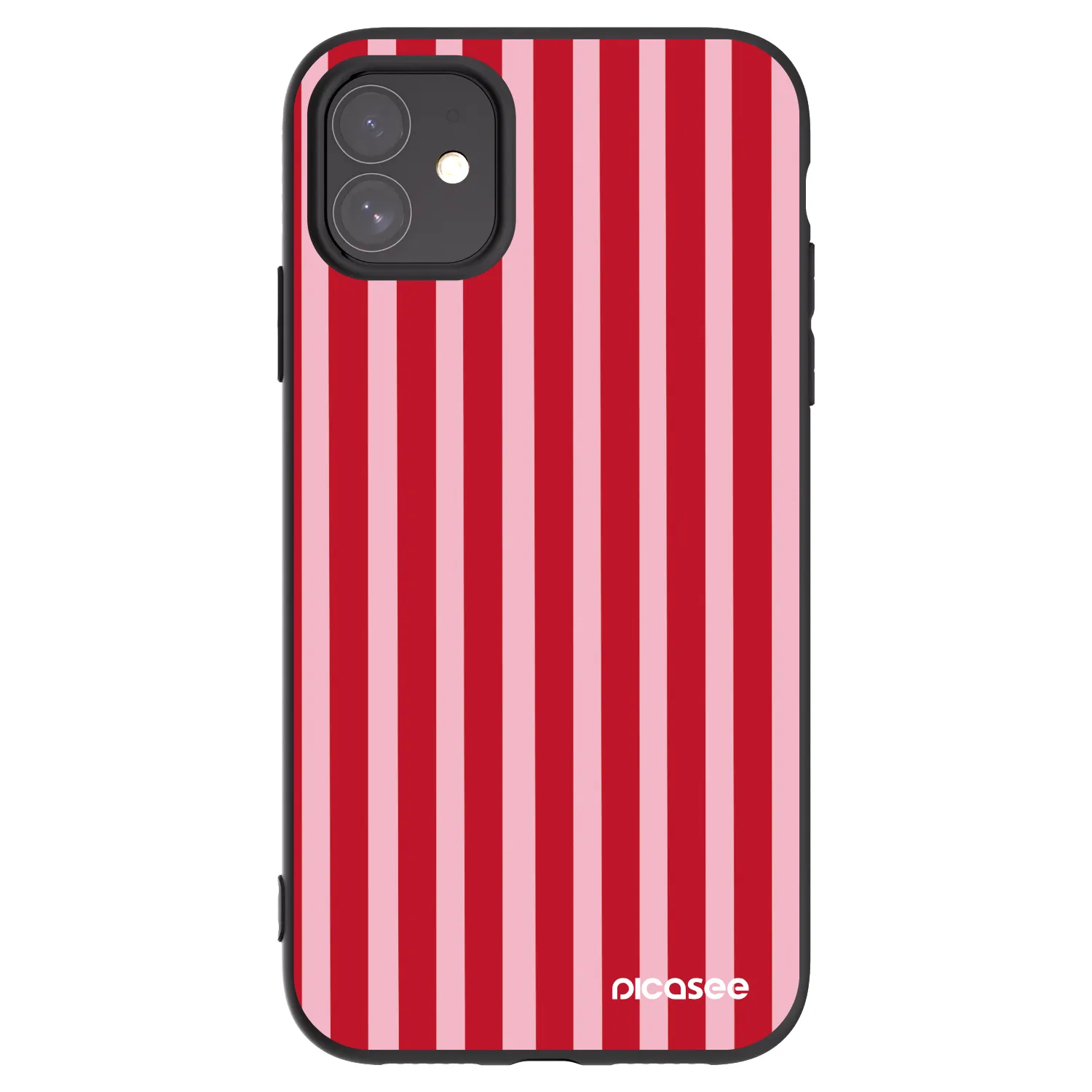 Picasee silikonski črni ovitek za Apple iPhone 11 - Lines red