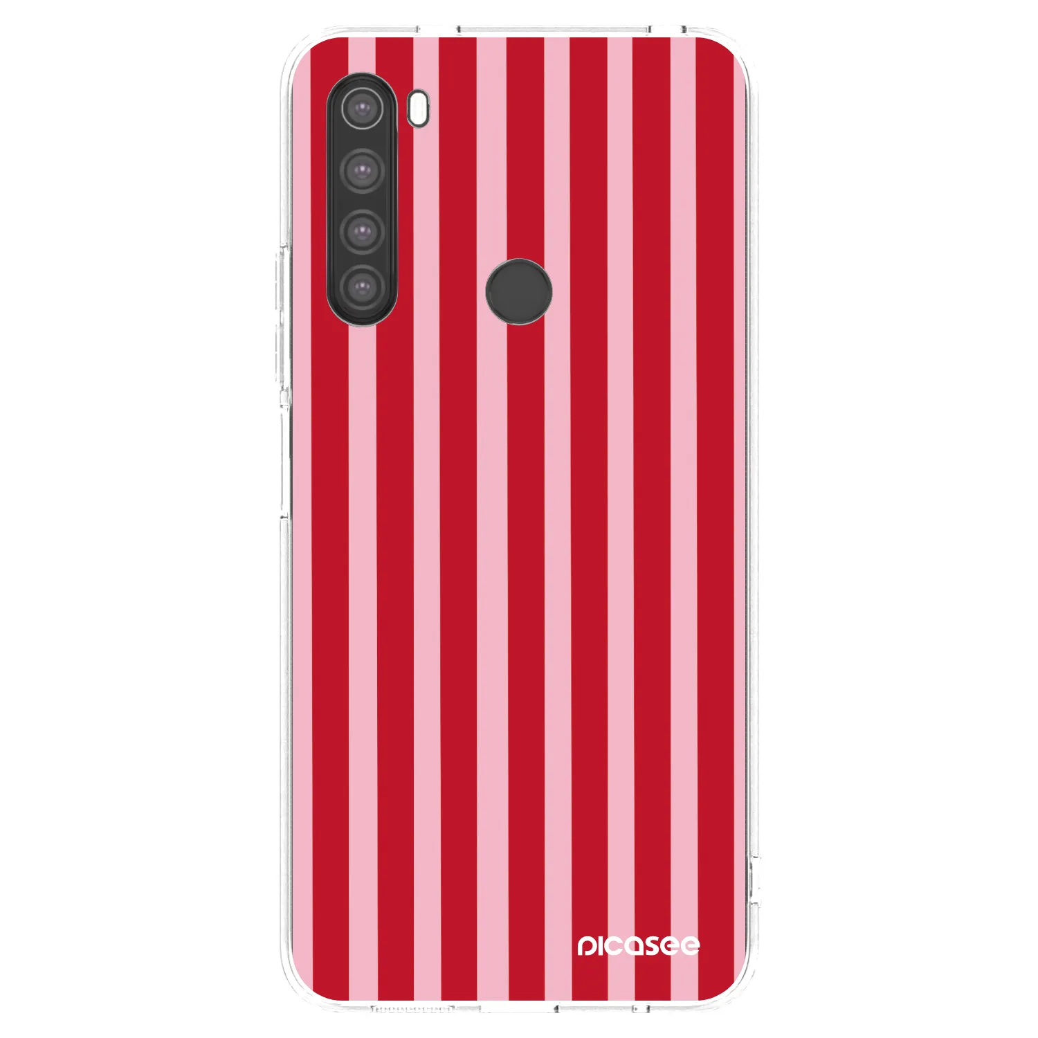 Picasee silikonski prozorni ovitek za Xiaomi Redmi Note 8 - Lines red