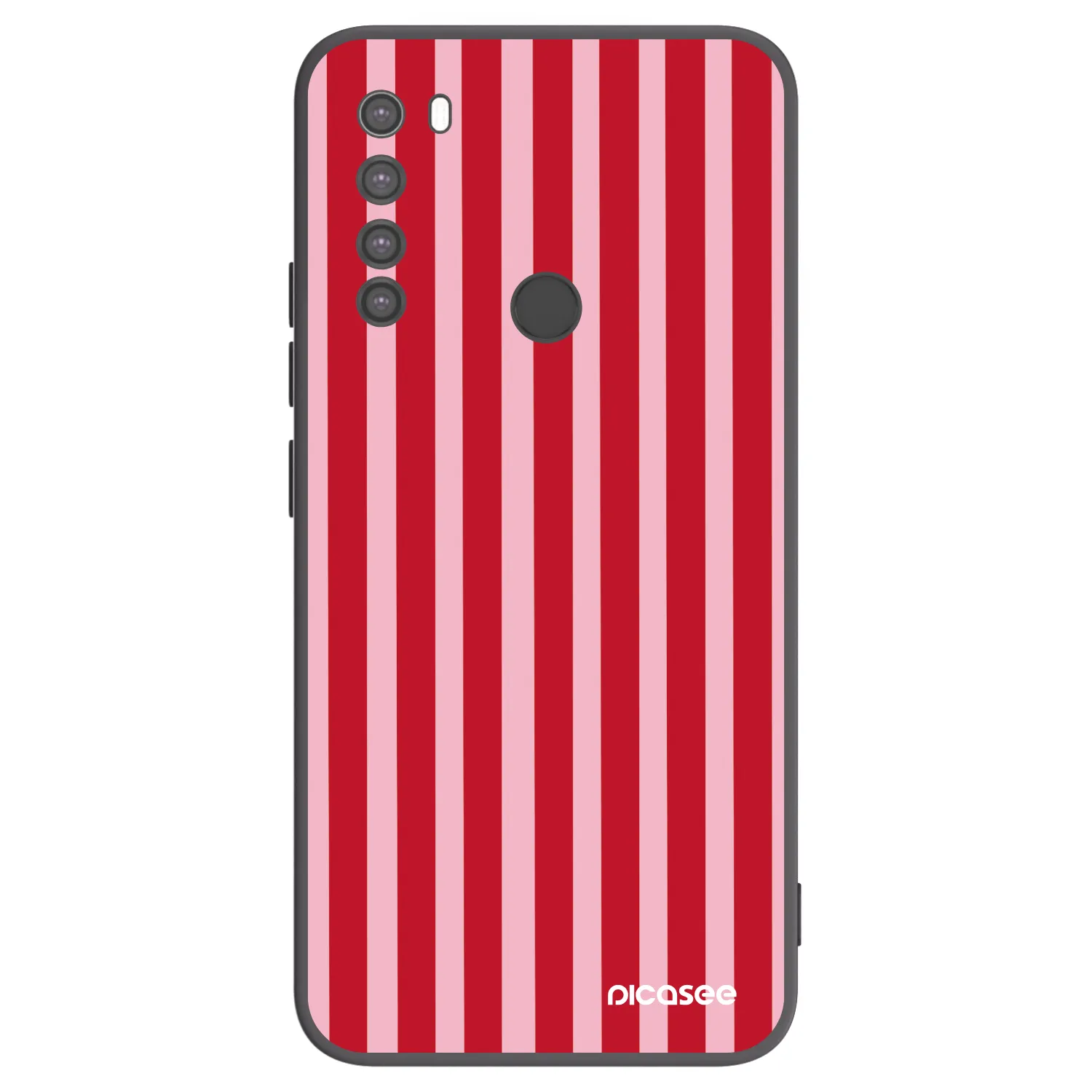 Picasee silikonski črni ovitek za Xiaomi Redmi Note 8 - Lines red