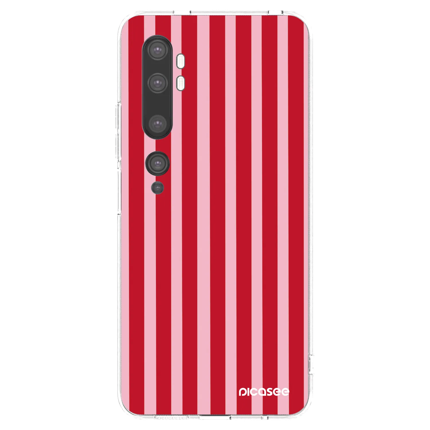 Picasee silikonski prozorni ovitek za Xiaomi Mi Note 10 (Pro) - Lines red