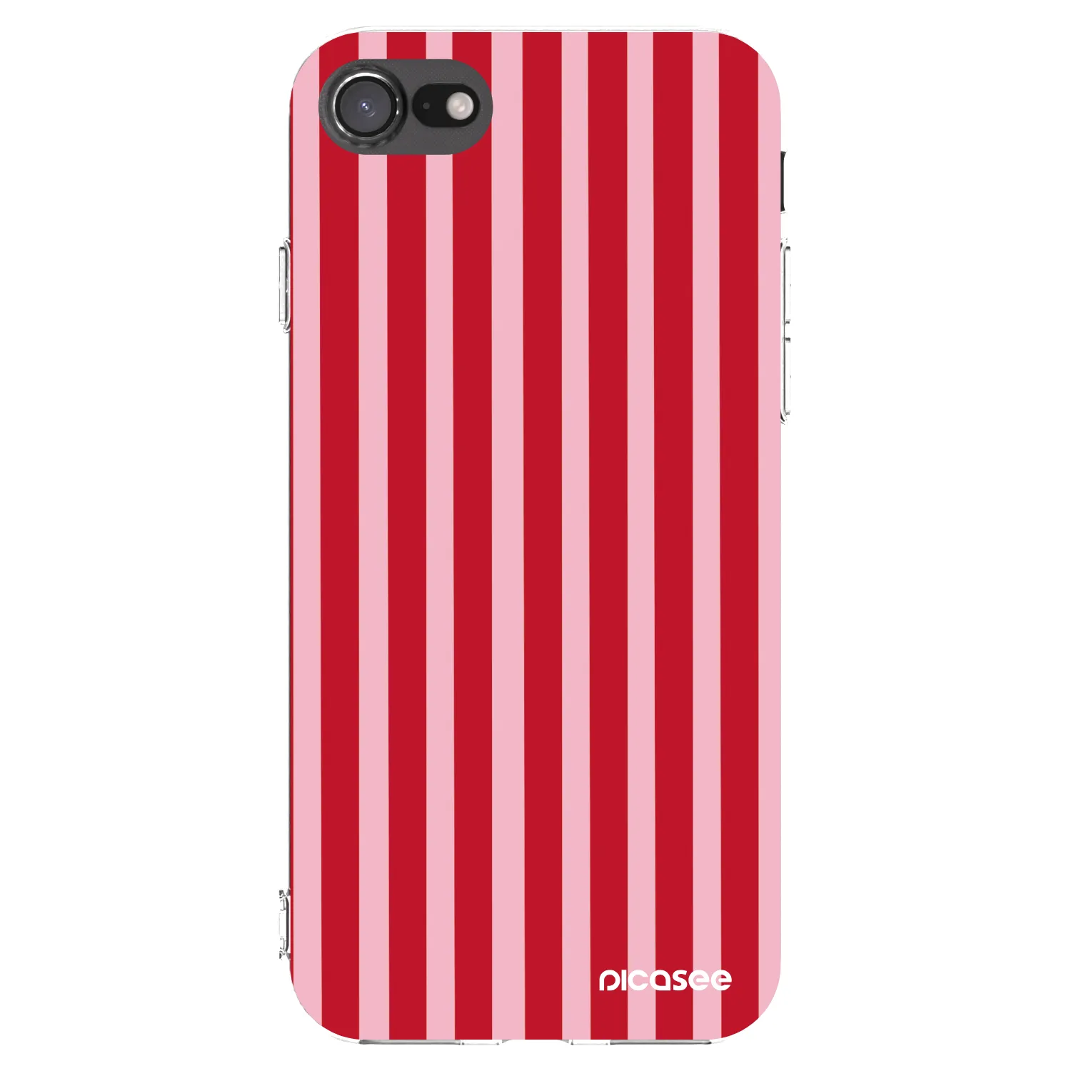 Picasee silikonski prozorni ovitek za Apple iPhone SE 2020 - Lines red