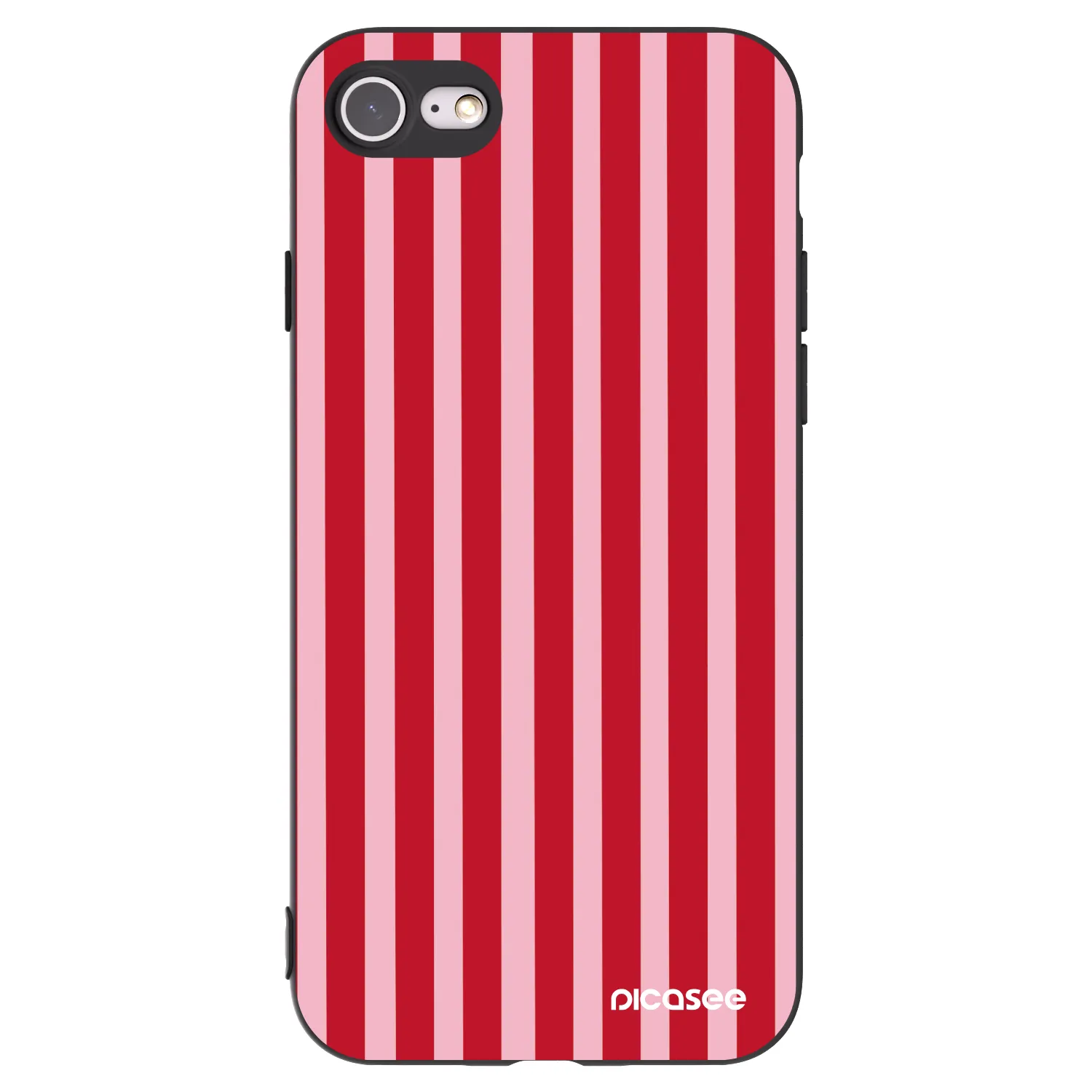 Picasee silikonski črni ovitek za Apple iPhone SE 2020 - Lines red