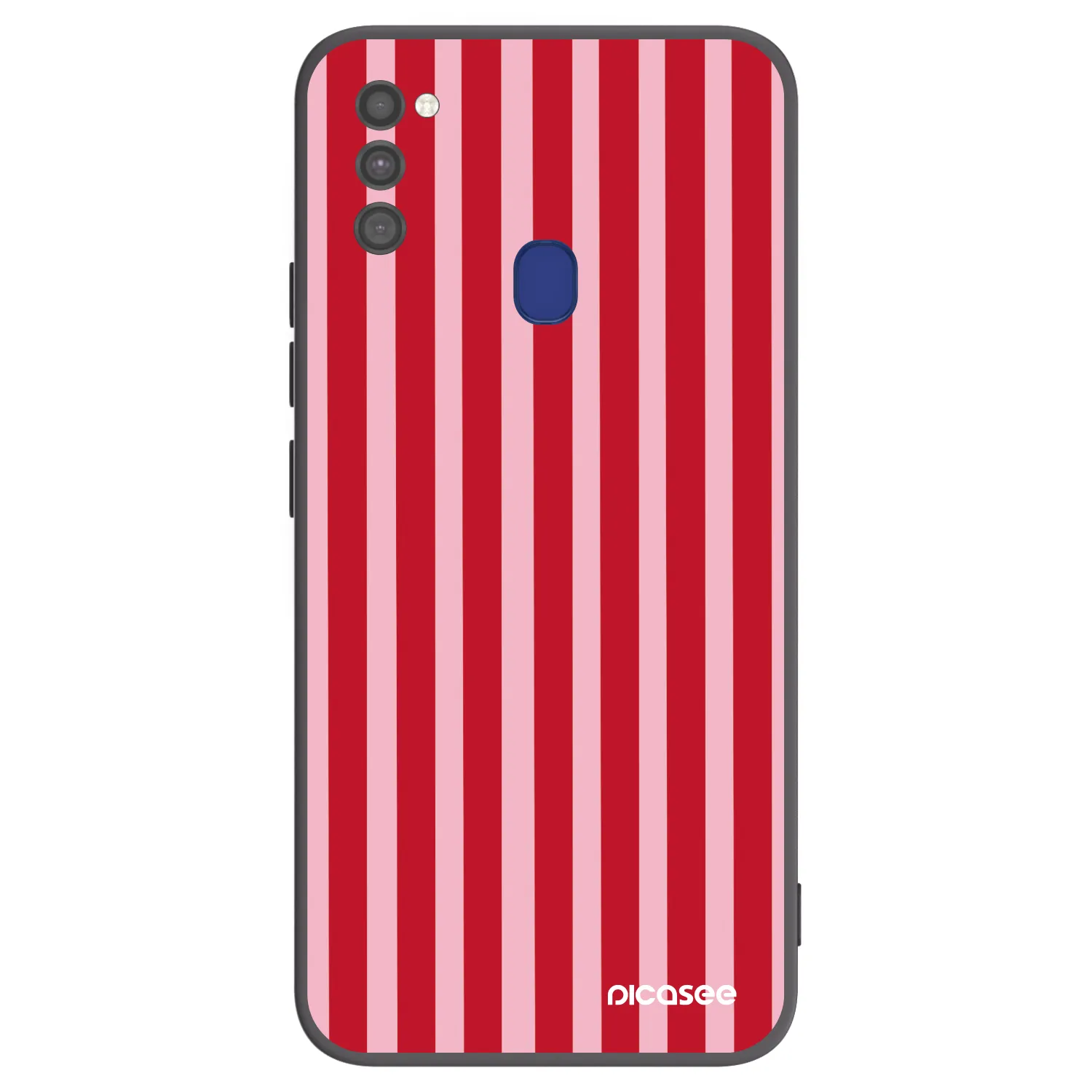 Picasee silikonski črni ovitek za Samsung Galaxy M21 M215F - Lines red