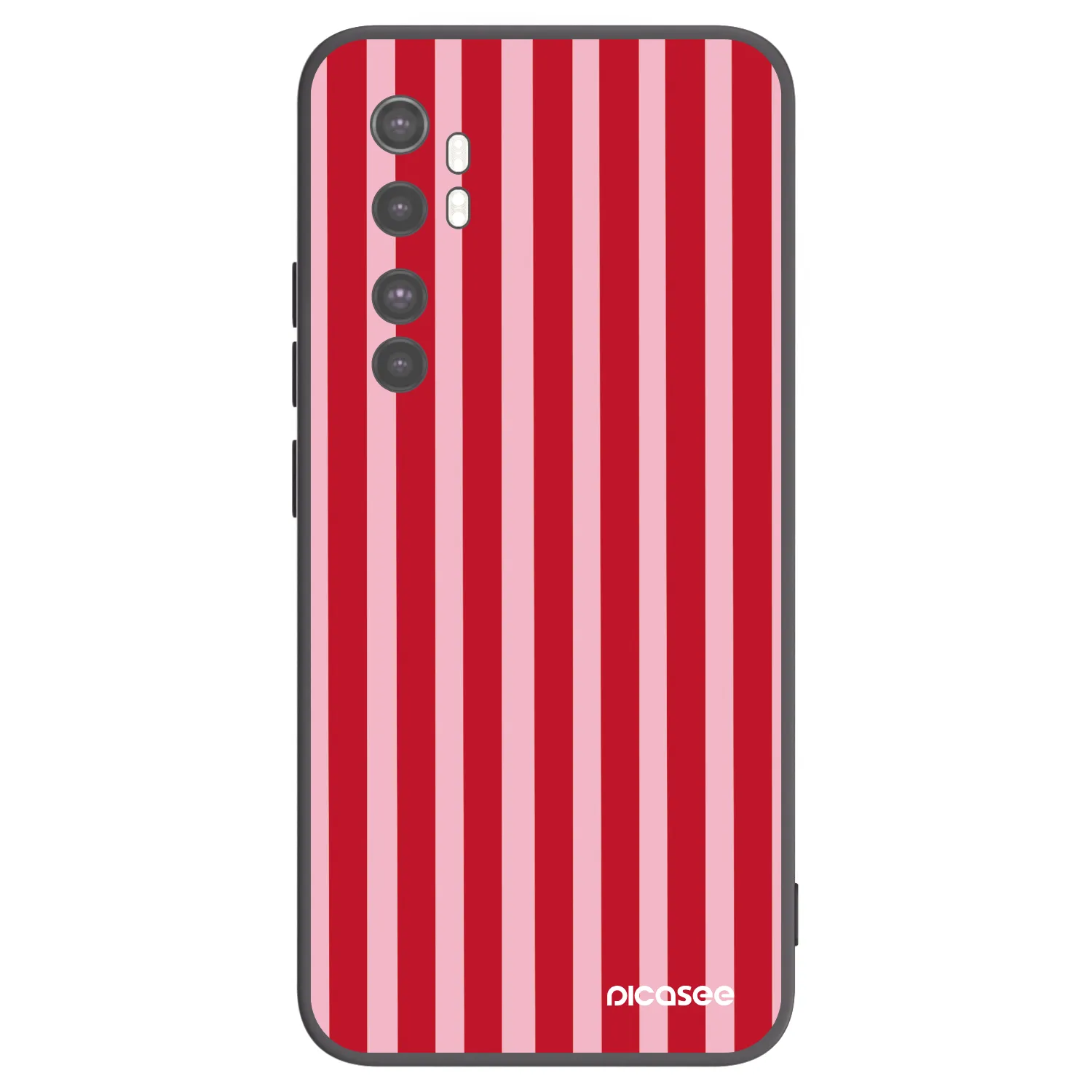 Picasee silikonski črni ovitek za Xiaomi Mi Note 10 Lite - Lines red