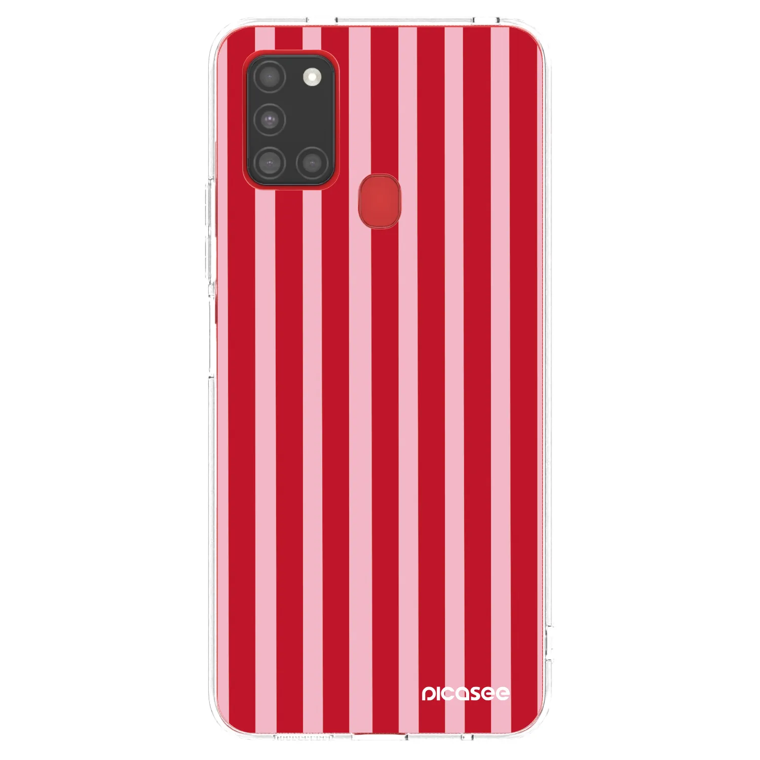 Picasee silikonski prozorni ovitek za Samsung Galaxy A21s - Lines red
