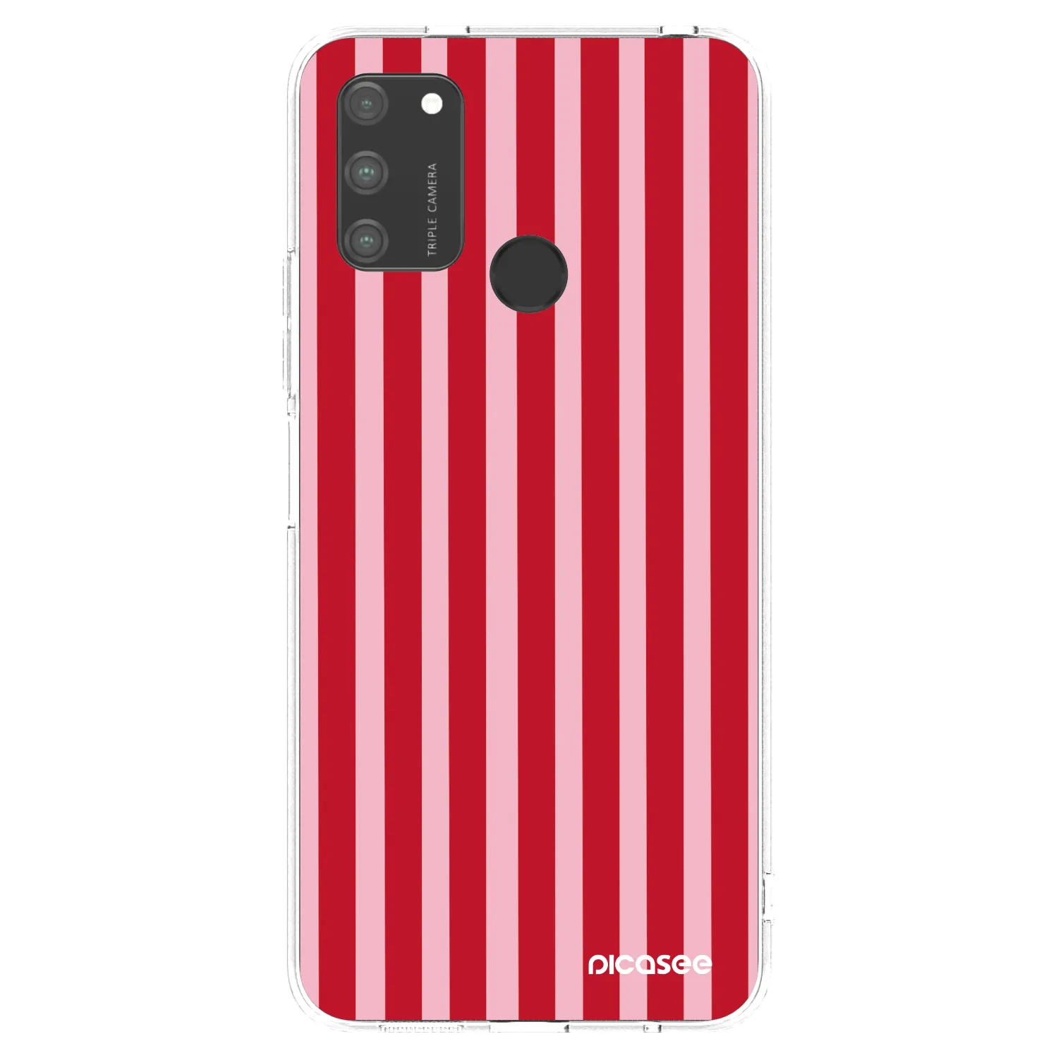 Picasee silikonski prozorni ovitek za Honor 9A - Lines red