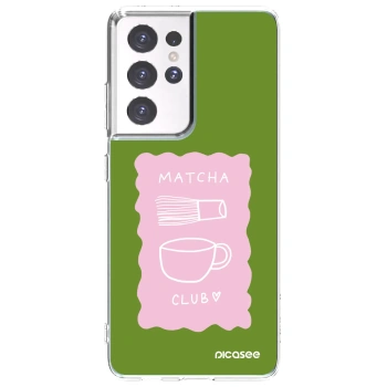Picasee silikonski prozorni ovitek za Samsung Galaxy S21 Ultra 5G G998B - Matcha club