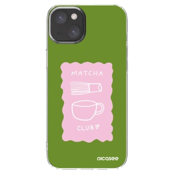 Picasee silikonski prozorni ovitek za Apple iPhone 15 Plus - Matcha club