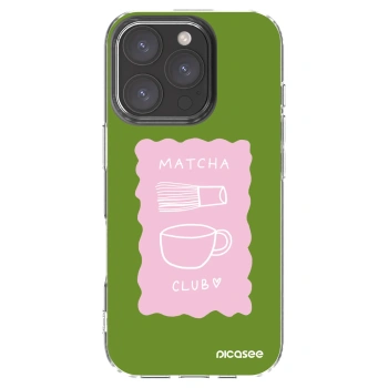 Picasee silikonski prozorni ovitek za Apple iPhone 16 Pro - Matcha club