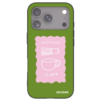 Picasee silikonski črni ovitek za Apple iPhone 17 Pro - Matcha club