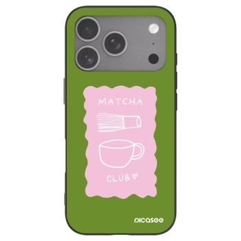 Picasee silikonski črni ovitek za Apple iPhone 18 Pro - Matcha club