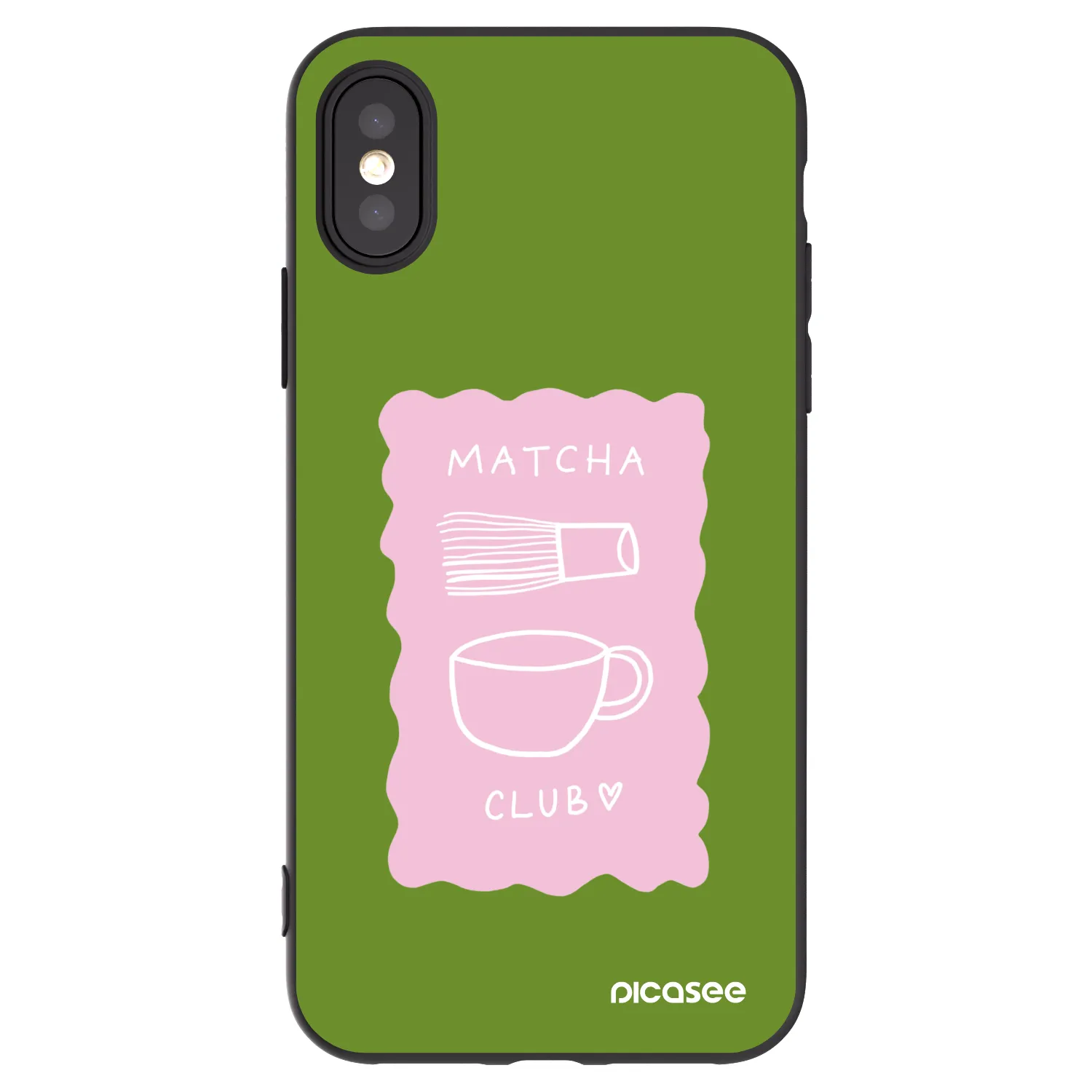 Picasee silikonski črni ovitek za Apple iPhone X/XS - Matcha club