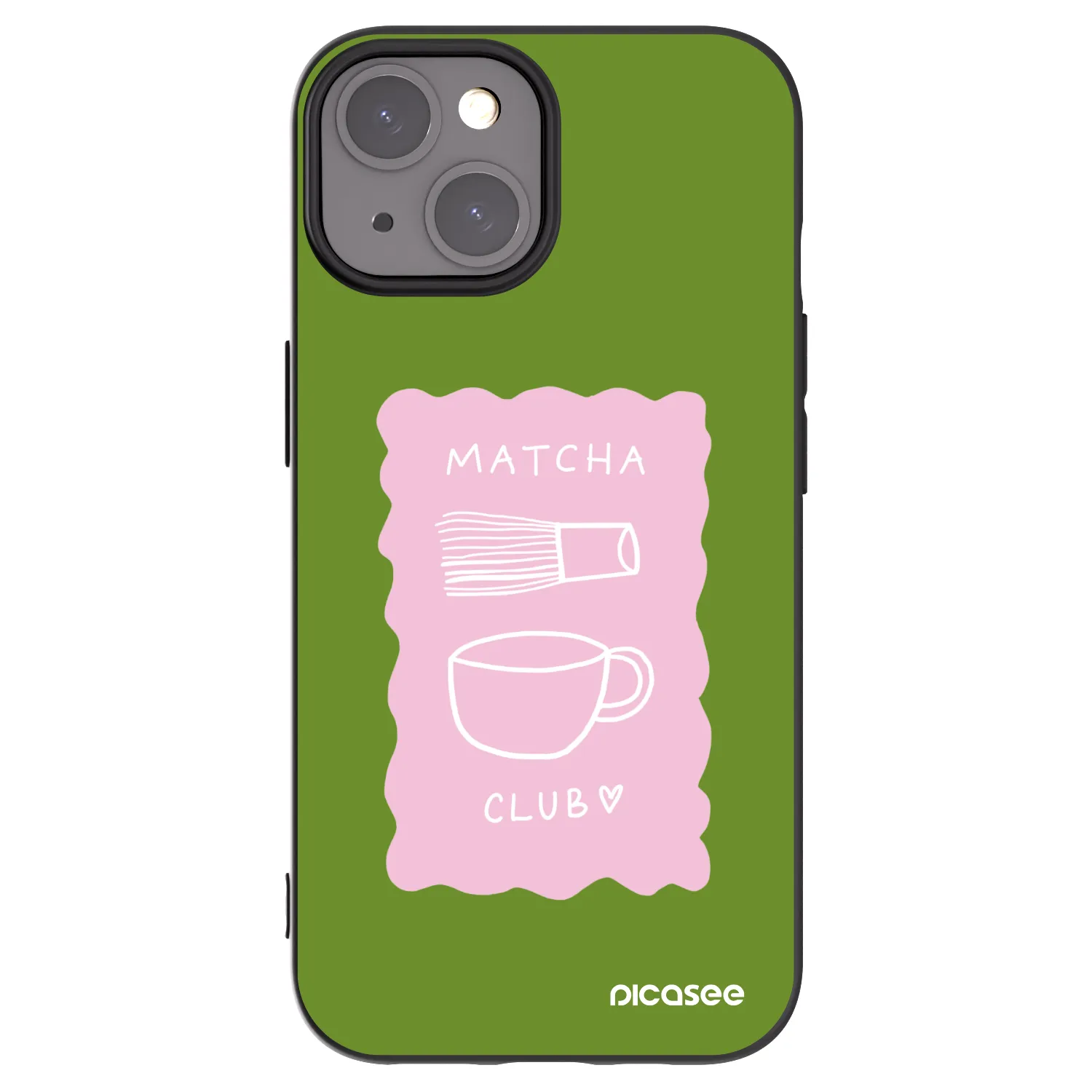 Picasee silikonski črni ovitek za Apple iPhone 15 - Matcha club