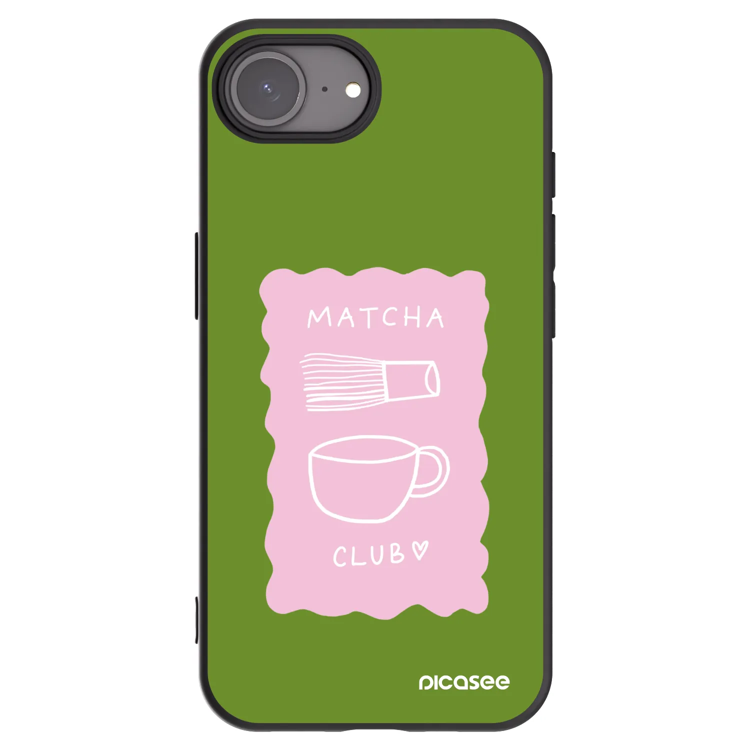 Picasee silikonski črni ovitek za Apple iPhone 17e - Matcha club