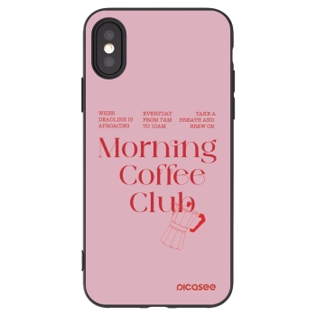 Picasee silikonski črni ovitek za Apple iPhone X/XS - Morning