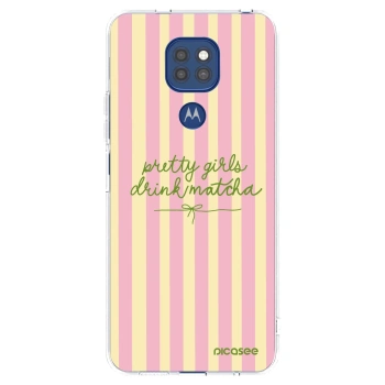 Picasee silikonski prozorni ovitek za Motorola Moto G9 Play - Pretty matcha