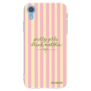 Picasee silikonski prozorni ovitek za Apple iPhone XR - Pretty matcha