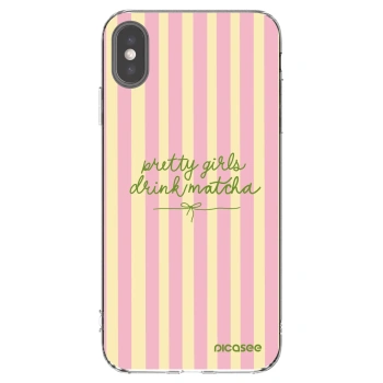 Picasee silikonski prozorni ovitek za Apple iPhone XS Max - Pretty matcha