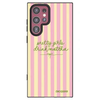Picasee silikonski črni ovitek za Samsung Galaxy S22 Ultra 5G - Pretty matcha