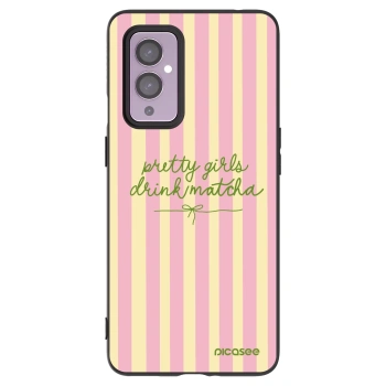 Picasee silikonski črni ovitek za OnePlus 9 - Pretty matcha