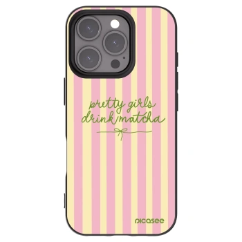 Picasee silikonski črni ovitek za Apple iPhone 16 Pro - Pretty matcha