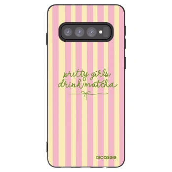 Picasee silikonski črni ovitek za Samsung Galaxy S10 G973 - Pretty matcha