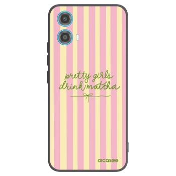 Picasee silikonski črni ovitek za Motorola Moto G34 5G - Pretty matcha