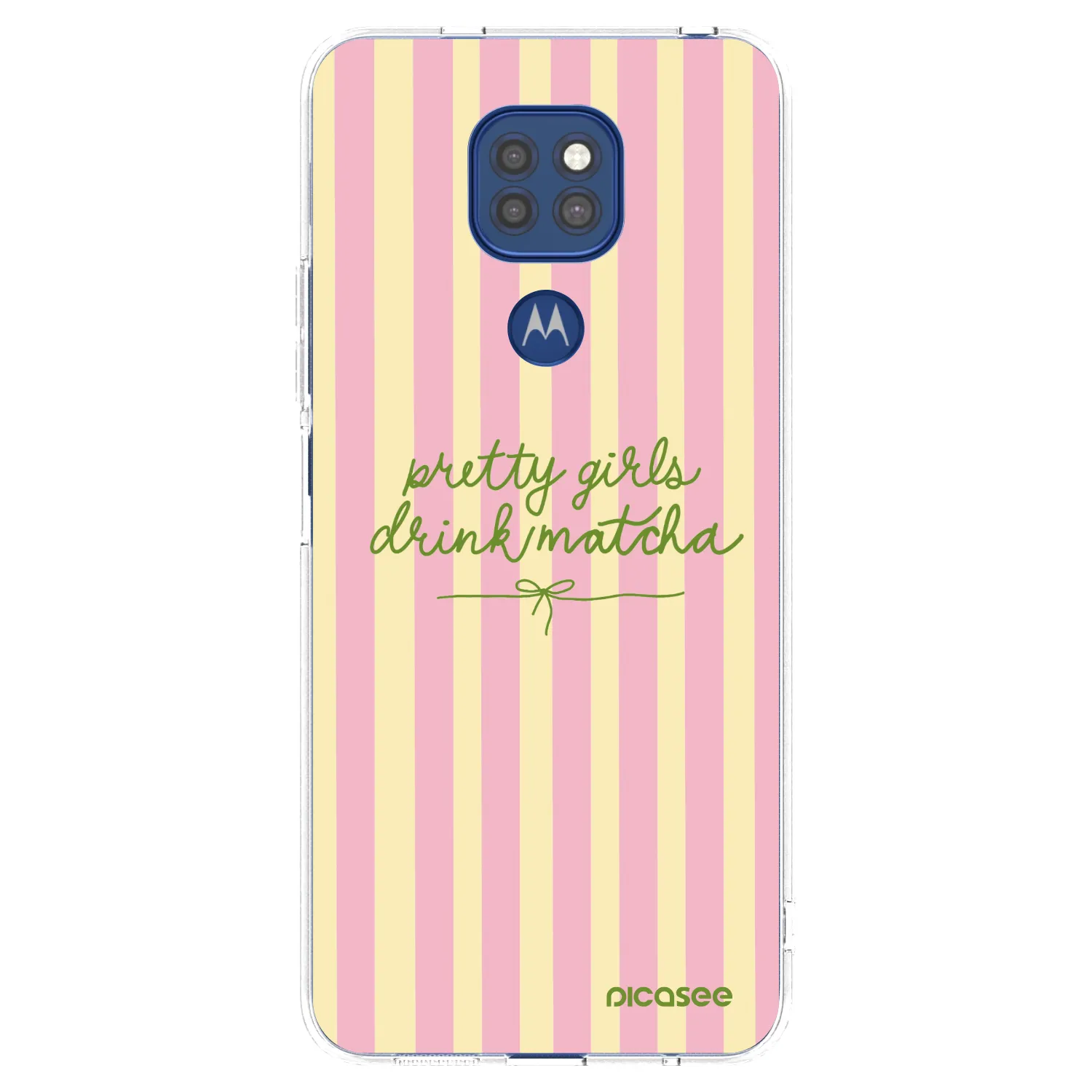 Picasee silikonski prozorni ovitek za Motorola Moto G9 Play - Pretty matcha