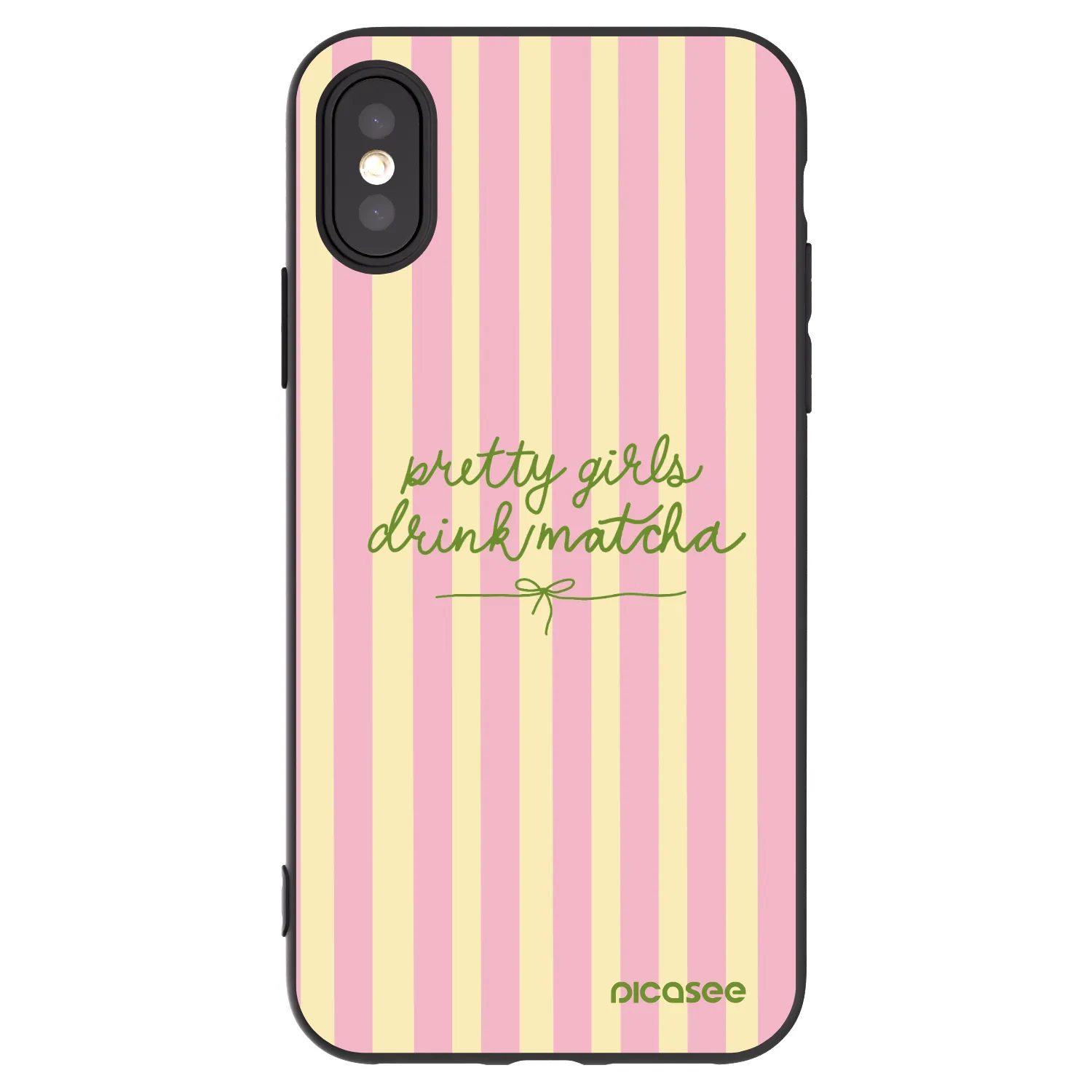 Picasee silikonski črni ovitek za Apple iPhone X/XS - Pretty matcha