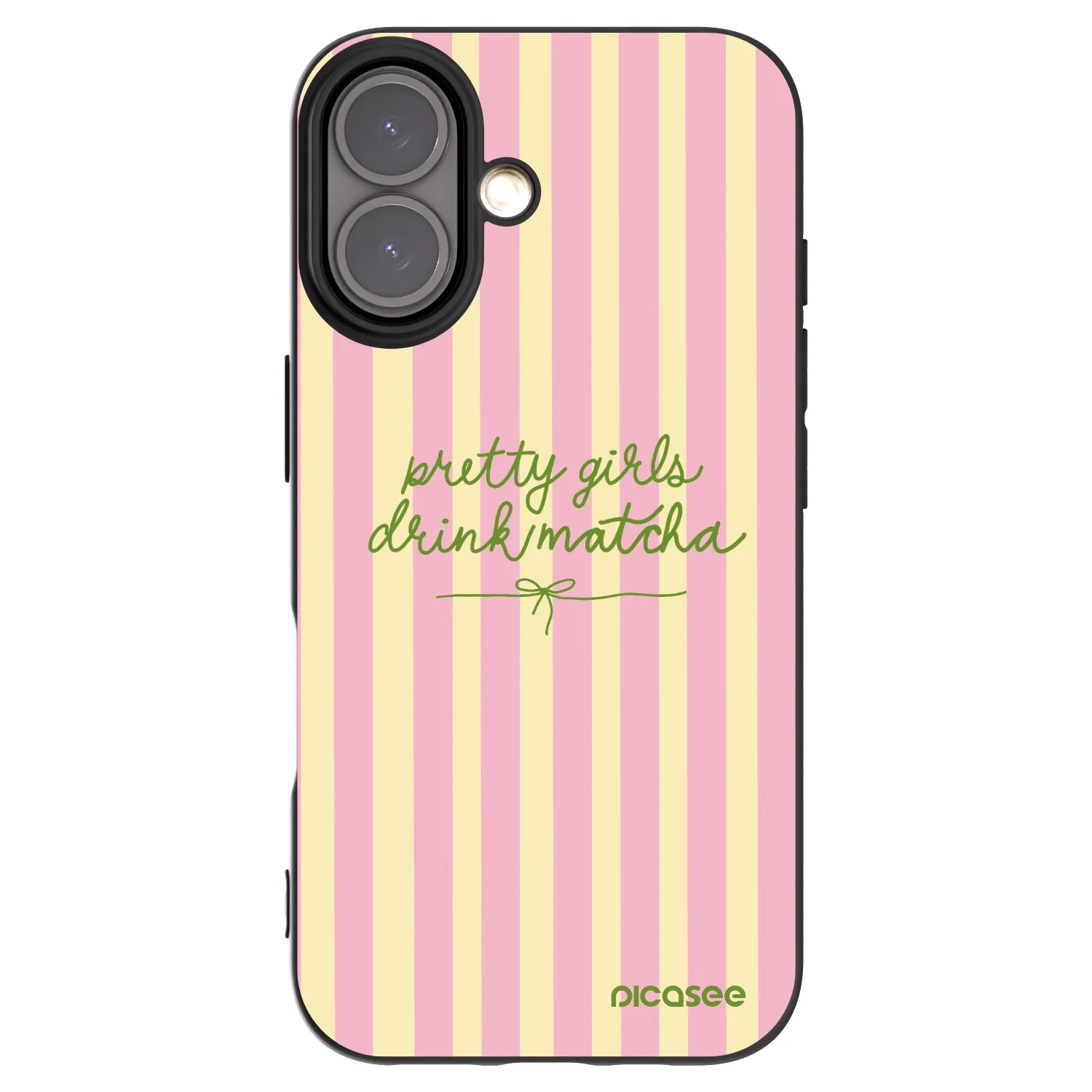 Picasee silikonski črni ovitek za Apple iPhone 16 - Pretty matcha