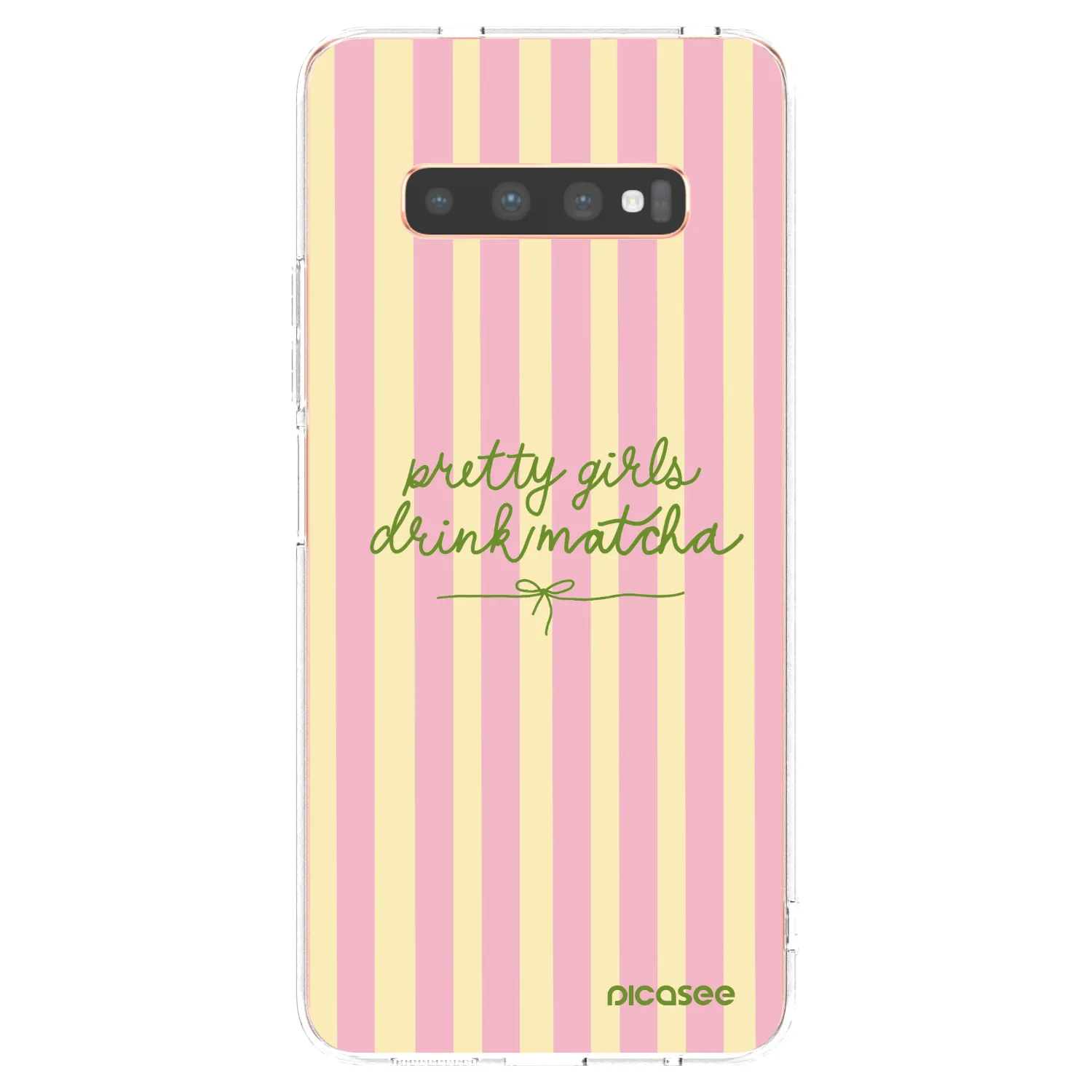 Picasee silikonski prozorni ovitek za Samsung Galaxy S10 Plus G975 - Pretty matcha