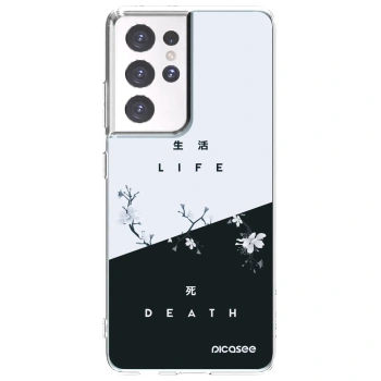 Picasee silikonski prozorni ovitek za Samsung Galaxy S21 Ultra 5G G998B - Life - Death